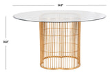 Safavieh Noore Dining Table in Gold and Clear AMH8323A-2BX 889048139374