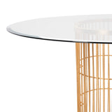 Safavieh Noore Dining Table in Gold and Clear AMH8323A-2BX 889048139374