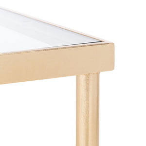 Devi Gold Leaf Coffee Table Gold Metal / Tempered Glass AMH8332A