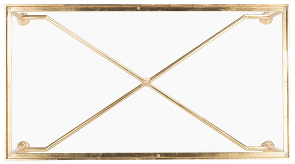 Devi Gold Leaf Coffee Table Gold Metal / Tempered Glass AMH8332A