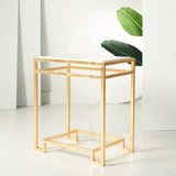 Moriah Gold Leaf Accent Table Gold Metal / Tempered Glass AMH8333A
