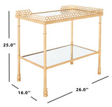 Eryn 2 Shelf Gold Leaf Accent Table Gold Metal / Tempered Glass AMH8334A