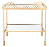 Eryn 2 Shelf Gold Leaf Accent Table Gold Metal / Tempered Glass AMH8334A