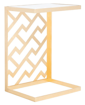 Ozzie Gold Leaf C Table Gold Metal / Tempered Glass AMH8335A