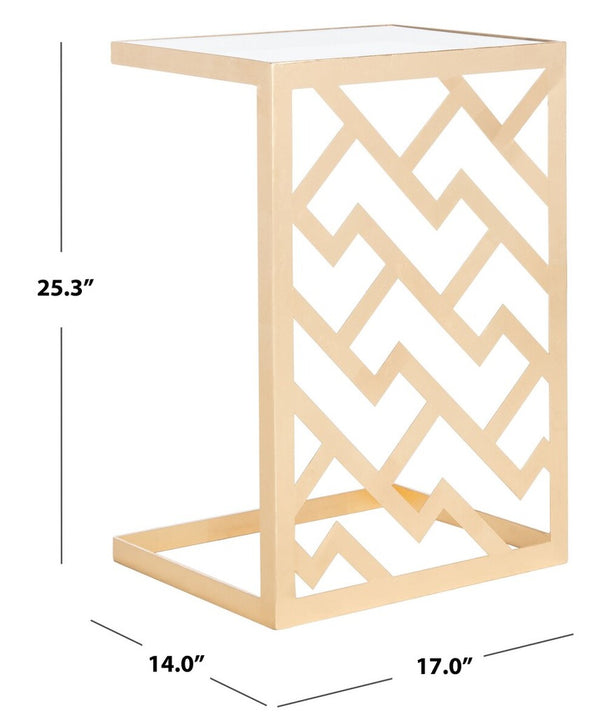 Ozzie Gold Leaf C Table Gold Metal / Tempered Glass AMH8335A