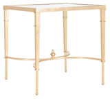 Mendez Gold Leaf Accent Table Gold Metal / Tempered Glass AMH8336A