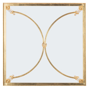 Mendez Gold Leaf Accent Table Gold Metal / Tempered Glass AMH8336A