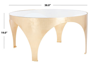 Lillia Gold Leaf Coffee Table Gold Metal / Tempered Glass AMH8340A
