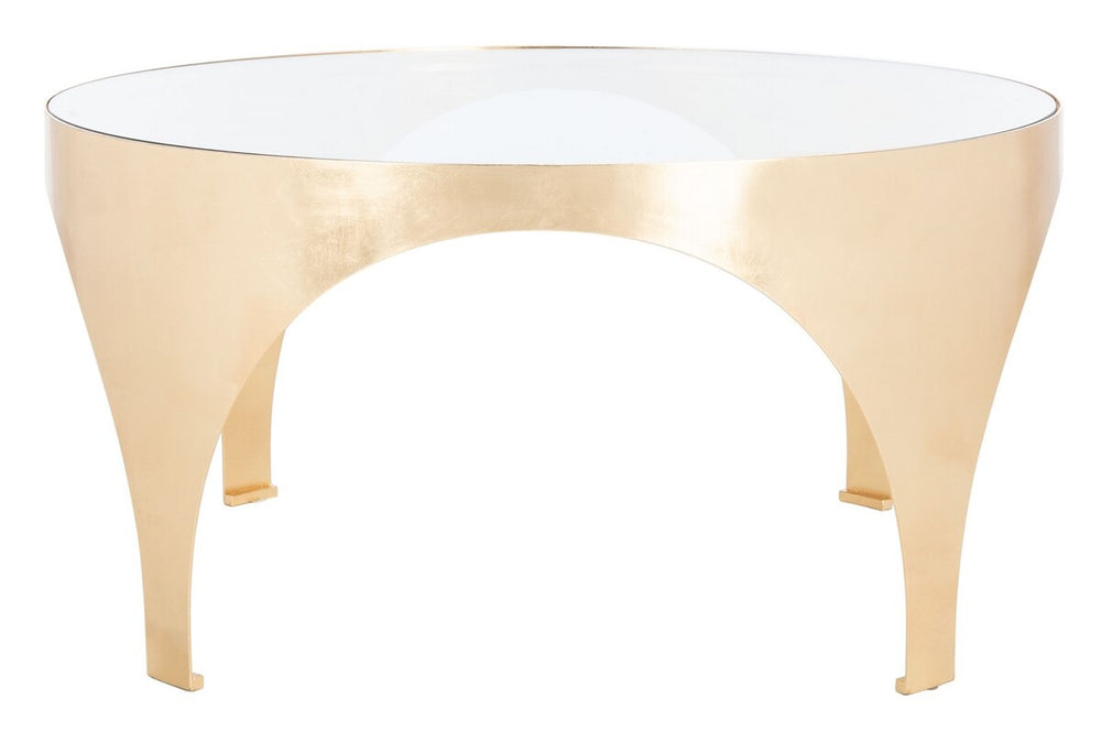 Lillia Gold Leaf Coffee Table Gold Metal / Tempered Glass AMH8340A