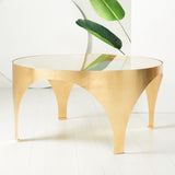 Lillia Gold Leaf Coffee Table Gold Metal / Tempered Glass AMH8340A