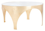 Lillia Gold Leaf Coffee Table Gold Metal / Tempered Glass AMH8340A