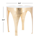 Lillia Gold Leaf Accent Table Gold Metal / Tempered Glass AMH8341A