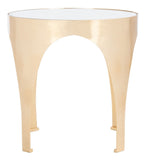 Lillia Gold Leaf Accent Table Gold Metal / Tempered Glass AMH8341A