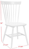 Safavieh - Set of 2 - Parker Dining Chair 17''H Spindle White Wood NC Coating Malaysian Oak AMH8500A-SET2 683726498322