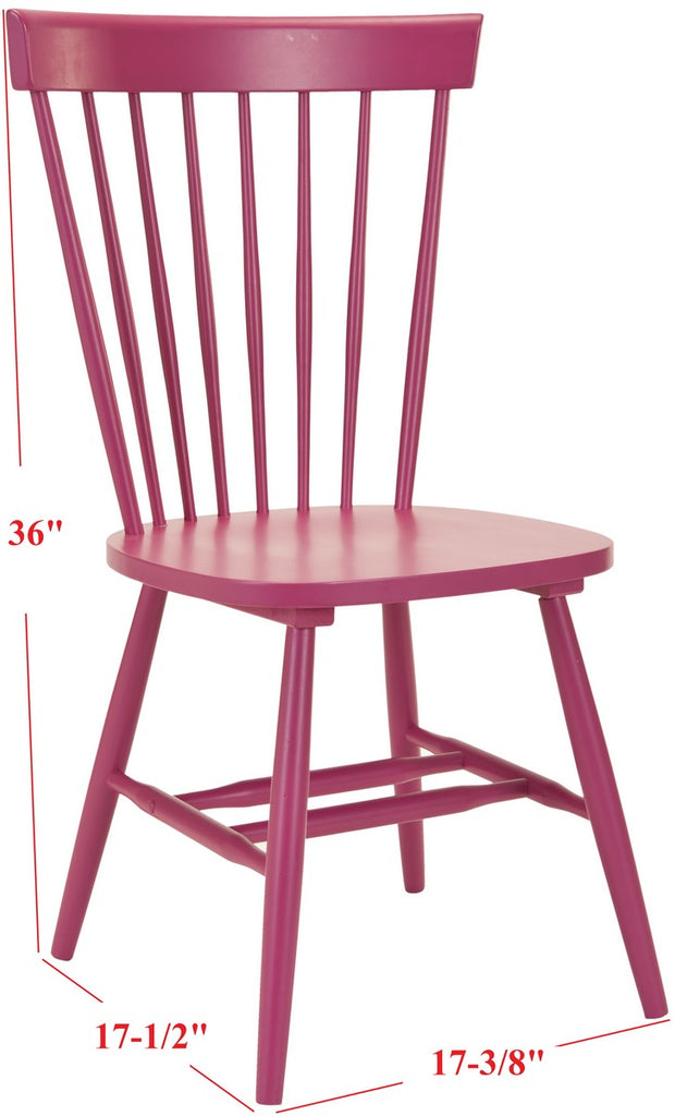 Safavieh - Set of 2 - Parker Dining Chair 17''H Spindle Raspberry Wood NC Coating Malaysian Oak AMH8500D-SET2 683726498377