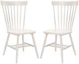 Safavieh - Set of 2 - Parker Dining Chair 17''H Spindle Off White Wood NC Coating Malaysian Oak AMH8500E-SET2 683726498407