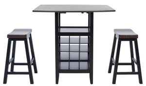  Emeric 3 Pc Set Drop Leaf Pub Table