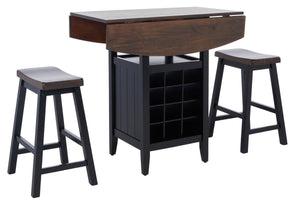  Emeric 3 Pc Set Drop Leaf Pub Table