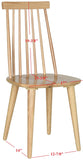 Safavieh - Set of 2 - Burris Side Chair 17''H Spindle Natural NC Coating Rubberwood AMH8511D-SET2 889048075177