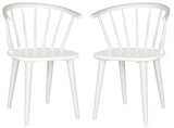 Safavieh - Set of 2 - Blanchard Spindle Side Chair 18''H Curved White NC Coating Rubberwood AMH8512B-SET2 889048075207