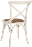Safavieh - Set of 2 - Franklin Farmhouse Chair 18''H X Back Distressed Ivory Medium Brown Wood NC Coating Oak Rattan Foam AMH9500A-SET2 683726985860