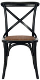 Safavieh - Set of 2 - Franklin Farmhouse Chair 18''H X Back Distressed Hickory Medium Brown Wood NC Coating Oak Rattan Foam AMH9500B-SET2 683726985884