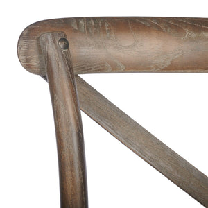 Franklin X Back Counter Stool - Stylish Weathered Oak Design with Rattan Caning for Modern Spaces