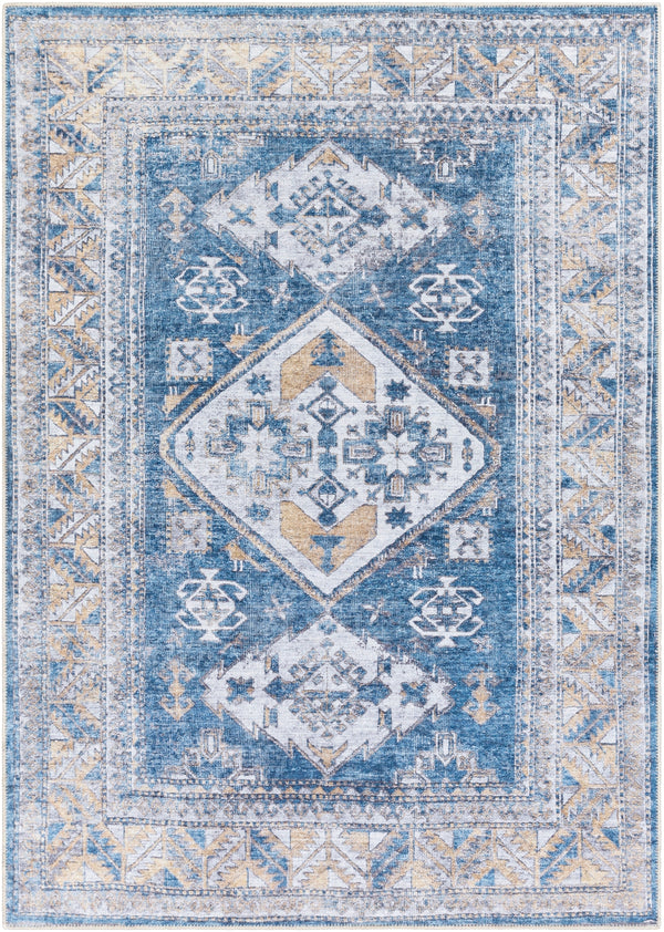 Amelie AML-2315 Traditional Chenille-Polyester Rug AML2315-710102 Khaki, Navy, Ink, Denim, Medium Gray, Olive, Ivory 100% Chenille-Polyester 7'10" x 10'2"