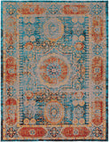 Amsterdam AMS-1009 Traditional Chenille-Polyester, Cotton Rug AMS1009-810 Bright Blue, Saffron, Bright Red, Black, Taupe 75% Chenille-Polyester, 25% Cotton 8' x 10'