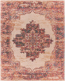 Amsterdam AMS-1022 Traditional Chenille-Polyester Rug AMS1022-810 Bright Red, Ivory, Teal, Camel, Emerald 100% Chenille-Polyester 8' x 10'