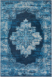 Amsterdam AMS-1024 Traditional Chenille-Polyester Rug AMS1024-576 Navy, Sky Blue, Camel, Beige, Medium Gray 100% Chenille-Polyester 5' x 7'6"