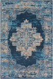 Amsterdam AMS-1025 Traditional Chenille-Polyester Rug AMS1025-576 Taupe, Beige, Tan, Sky Blue, Navy 100% Chenille-Polyester 5' x 7'6"