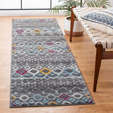 Amsterdam 108 Bohemian Power Loomed 100% Polypropylene Pile Rug Dark Grey / Ivory