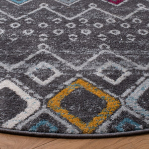 Amsterdam 108 Bohemian Power Loomed 100% Polypropylene Pile Rug Dark Grey / Ivory