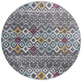 Amsterdam 108 Bohemian Power Loomed 100% Polypropylene Pile Rug Dark Grey / Ivory