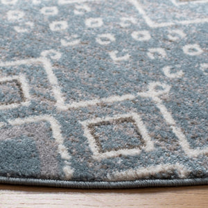 Amsterdam 108 Bohemian Power Loomed 100% Polypropylene Pile Rug Blue / Ivory