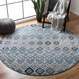 Amsterdam 108 Bohemian Power Loomed 100% Polypropylene Pile Rug Blue / Ivory