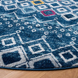 Amsterdam 108 Bohemian Power Loomed 100% Polypropylene Pile Rug Navy / Turquoise