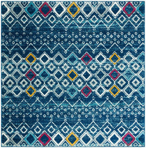 Amsterdam 108 Bohemian Power Loomed 100% Polypropylene Pile Rug Navy / Turquoise