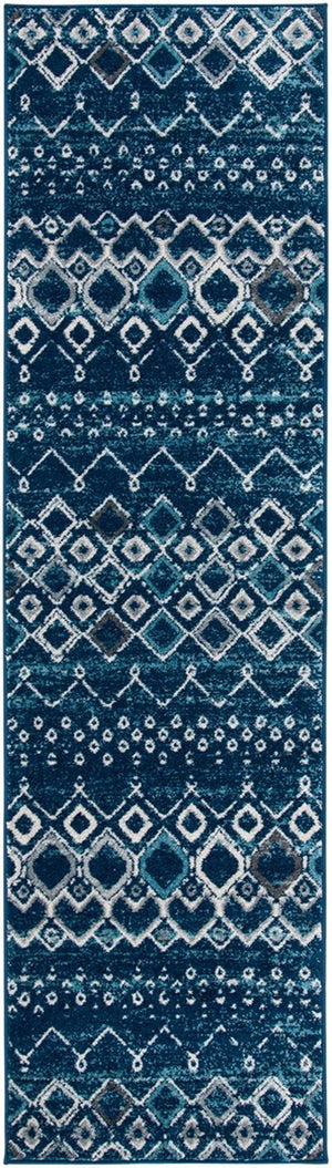 Amsterdam 108 Bohemian Power Loomed 100% Polypropylene Pile Rug Navy / Beige