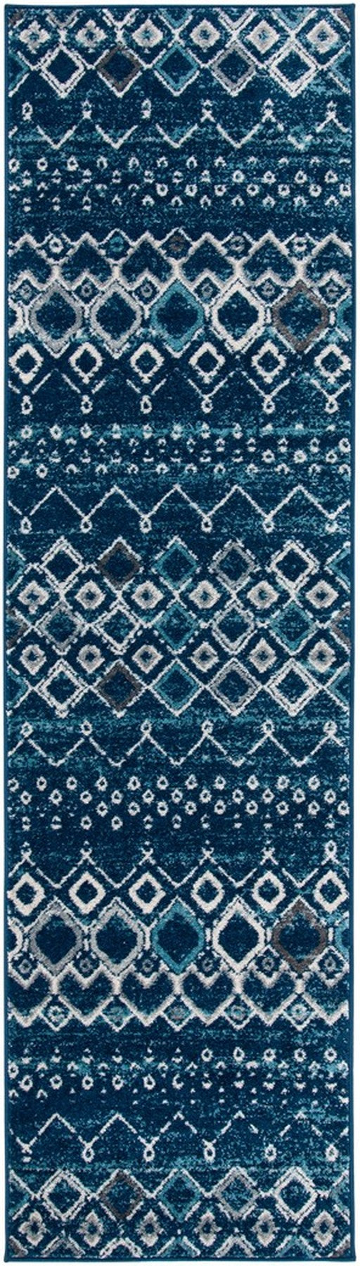 Amsterdam 108 Bohemian Power Loomed 100% Polypropylene Pile Rug Navy / Beige