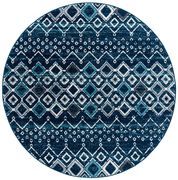 Amsterdam 108 Bohemian Power Loomed 100% Polypropylene Pile Rug Navy / Beige