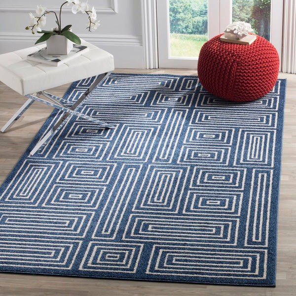 Safavieh Maze Power Loomed 67% Polypropylene 18% Fibrillated Polypropylene 8% Latex 7% Poly-cotton(warp) Rug AMT430P-4