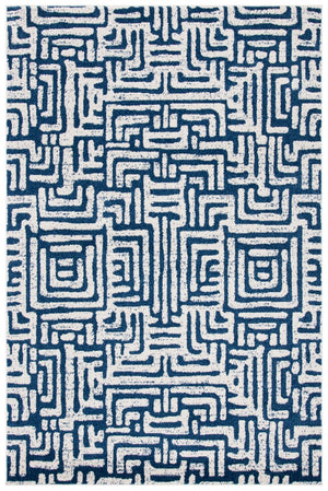 Amherst 443  Power Loomed 67% Polypropylene 18% Fibrillated Polypropylene 8% Latex 7% Poly-Cotton(Warp) Rug Blue / Creme