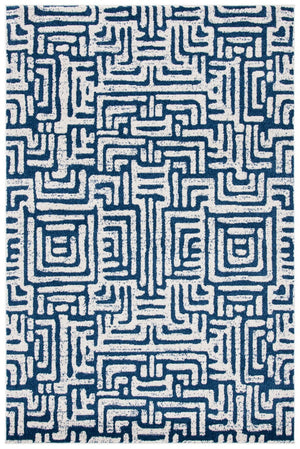 Amherst 443  Power Loomed 67% Polypropylene 18% Fibrillated Polypropylene 8% Latex 7% Poly-Cotton(Warp) Rug Blue / Creme