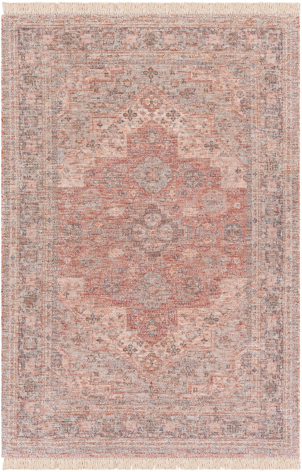 Amasya AMY-2300 Traditional Cotton, Polyester, Viscose, Wool Rug AMY2300-8612 Peach, Beige, Dark Green, Bright Red, Camel, Ice Blue, Dark Brown, Sage 50% Cotton, 20% Polyester, 15% Viscose, 15% Wool 8'6" x 12'