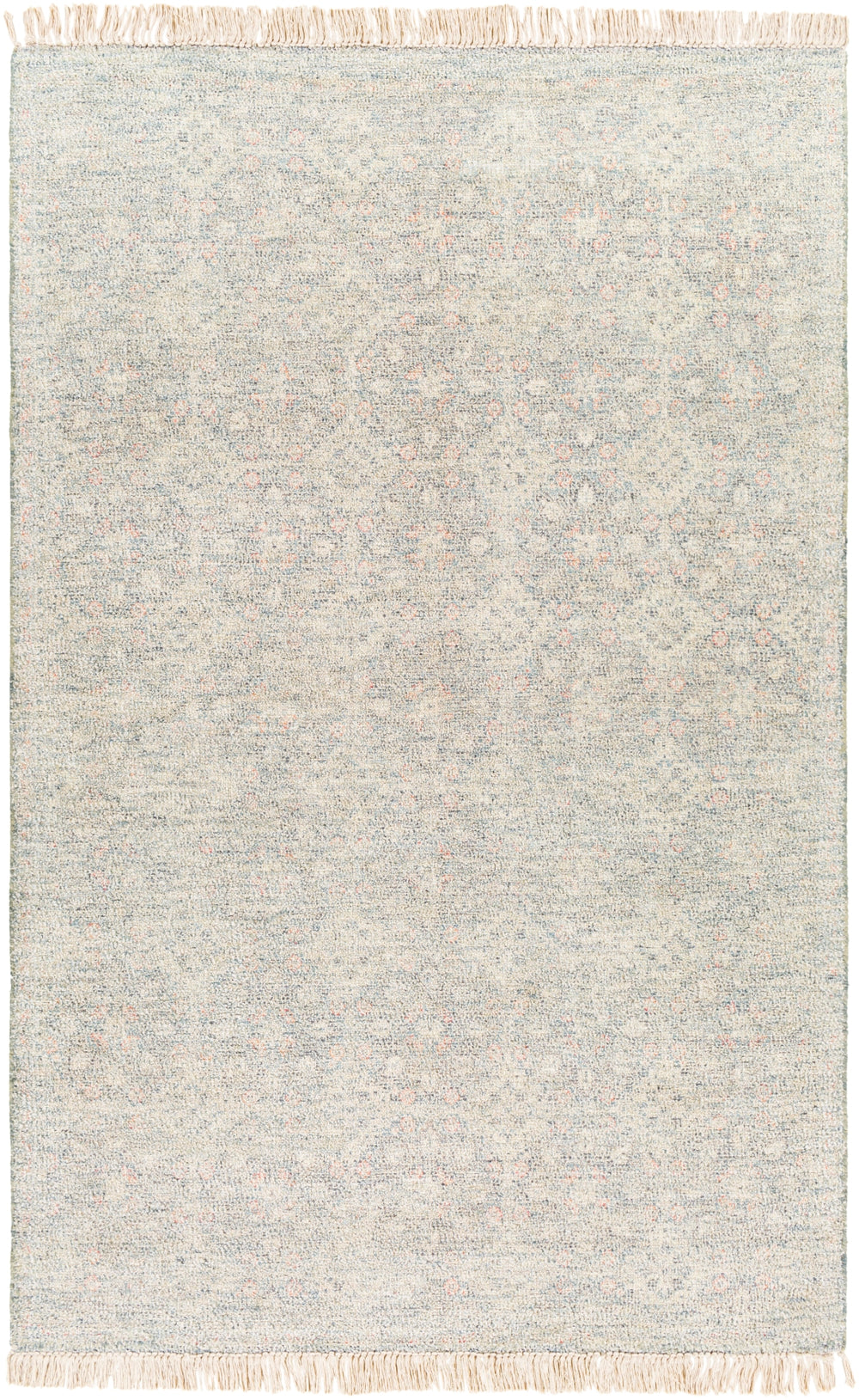 Amasya AMY-2301 Traditional Cotton, Polyester, Viscose, Wool Rug AMY2301-8612 Dark Green, Ivory, Coral, Beige 50% Cotton, 20% Polyester, 15% Viscose, 15% Wool 8'6" x 12'