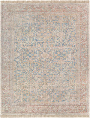 Amasya AMY-2303 Traditional Cotton, Polyester, Viscose, Wool Rug AMY2303-8612 Dark Blue, Aqua, Pale Blue, Dark Red, Burnt Orange, Ivory, Coral, Mustard, Butter, Dark Brown 50% Cotton, 20% Polyester, 15% Viscose, 15% Wool 8'6" x 12'