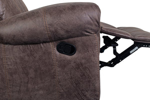 Porter Designs Carrizo Leather-Look Fabric Contemporary Recliner Brown 03-180C-03-7621