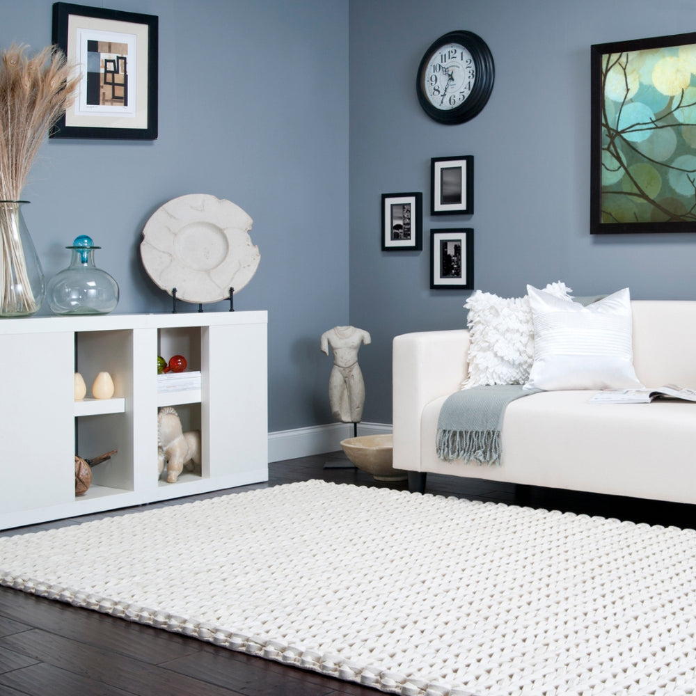 Anchorage ANC-1000 Modern Wool - Felted, Viscose Rug ANC1000-912 Cream 70% Wool - Felted, 30% Viscose 9' x 12'